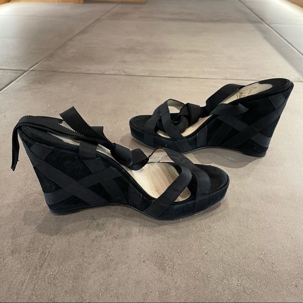 Christian Louboutin black wedges